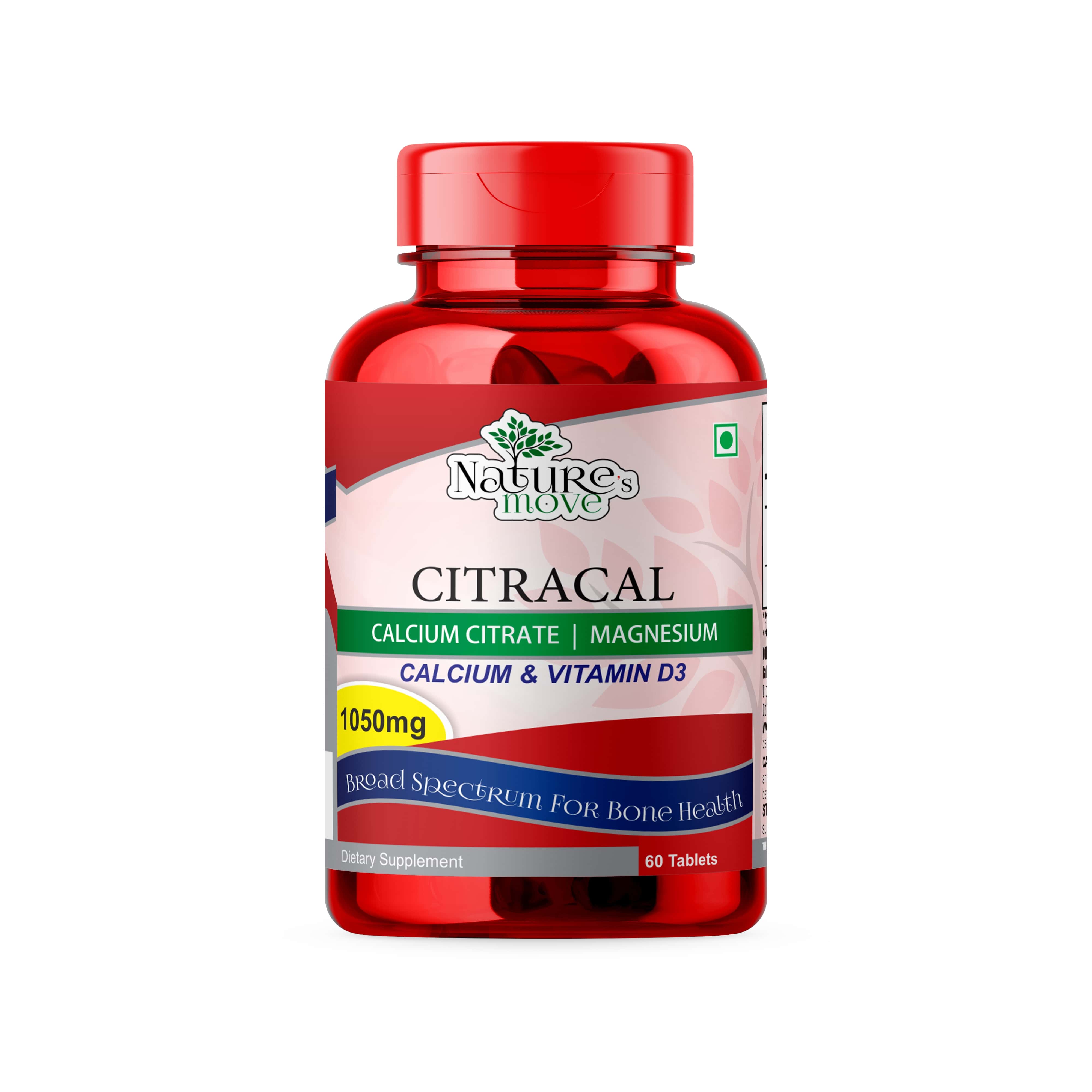 Nature's Move Citracal | Calcium Citrate | Vitamin D3 1050mg 